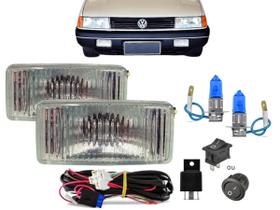 Kit Farol Milha Santana Versailles Quantum Royale Com Chicote e Lampada Branca Nino F26