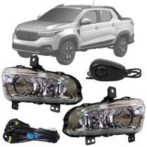 Kit farol milha strada 2019 a 2021 c/ botão mod. alternativo