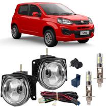 Kit farol milha uno drive 2018 ate 2021 com led vidro