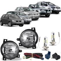 Kit farol milha volkswagen gol polo fox e super branca led