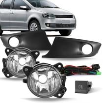 Kit Farol Milha VW Fox 2014 com Moldura Botão Original