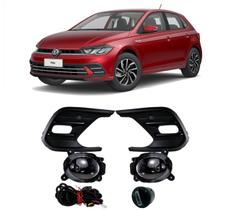 Kit farol milha vw novo polo 2023 2024 2025 2026 led botão modelo original