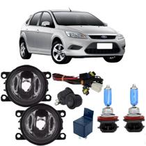 Kit farol neblina ford focus 2009 a 2013 e super branca