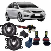 Kit farol neblina ford focus 2009 a 2013 e super branca led