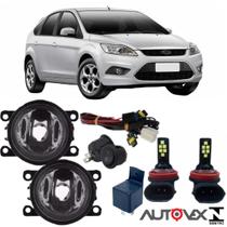 Kit FAROL NEBLINA FORD FOCUS 2009 a 2013 e SUPER BRANCA LED