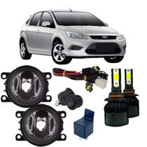 Kit farol neblina ford focus 2009 a 2013 e super led 6000k