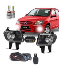 Kit Farol Neblina Milha Celta Prisma 2007 2008 2009 2010 2011 Botão Painel + Lâmpadas de Led