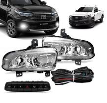 Kit Farol Neblina Milha Fox Spacefox 2010 2011 2012 2013 Botão Painel Moldura Aro Cromado