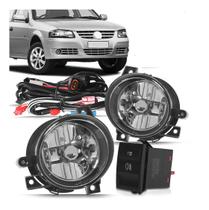 Kit Farol Neblina Milha Gol G4 Botão modelo original + Lâmpada de Led H3 VClear