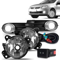 Kit Farol Neblina Milha Gol Voyage Saveiro G5 2009 10 11 2012 Botão Painel Moldura Aro Cromado