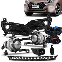 Kit Farol Neblina Milha HB20 2016 2017 2018 2019 grade 3 partes - Suits