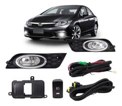 Kit Farol Neblina Milha Honda New Civic G9 2012 2013 2014 Moldura Cromada Kit Farol Neblina Milha Honda New Civic G9 2012 2013 2014 Moldura Cromada