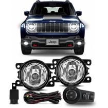 Kit Farol Neblina Milha Renegade 2017 2018 2019 até 2021 Botão modelo original