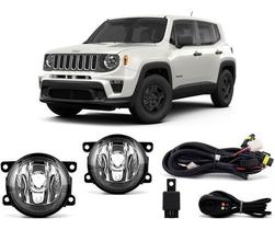 Kit Farol Neblina Milha Renegade 2018 até 2021 com Botão universal