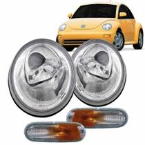 Kit Farol New Beetle 1998 A 2006 Com Par Pisca Inferior