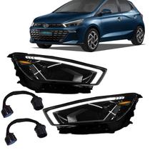 Kit Farol Novo Hb20 2023 A 2026 Mascara Negra Led Com Chicote Plug Play Kit Farol Novo Hb20 2023 A 2026 Mascara Negra Led Com Chicote Plug Play