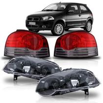 Kit farol palio 2009 a 2011 negro + lanterna fume Kit farol palio 2009 a 2011 negro + lanterna fume