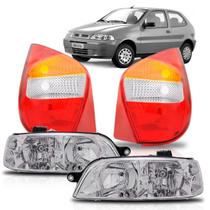 Kit farol palio g2 2001 2002 2003 2004 2005 2006 2007 duplo cromado + lanterna tricolor Kit farol palio g2 2001 2002 2003 2004 2005 2006 2007 duplo cromado + lanterna tricolor