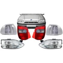 Kit Farol + Pisca Cristal + Lanterna Fume Palio G1 1996 Á 2000