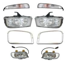 Kit Farol Principal Auxiliar Moldura Mercedes Benz Mb Axor