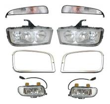 Kit Farol Principal Auxiliar Moldura Mercedes Benz Mb Axor