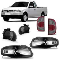 Kit Farol Saveiro G4 Mascara Negra Com Lanterna Farol Milha Kit Farol Saveiro G4 Mascara Negra Com Lanterna Farol Milha
