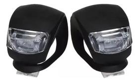 Kit Farol Silicone 2 Leds Dianteiro E Traseiro Preto Kit Farol Silicone 2 Leds Dianteiro E Traseiro Preto