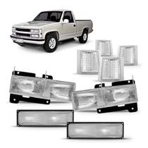 Kit Farol Silverado + Par Piscas Inferiores + Piscas Cristal 8 Peças Kit Farol Silverado + Par Piscas Inferiores + Piscas Cristal 8 Peças