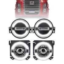 Kit Farol VW Constellation Pisca Full Led Angel Eyes e Auxiliar Milha 24.250 19.370 2023 2024 2025