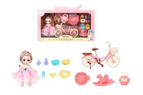 Kit Fashion Doll Com Boneca Fofa, Bicicleta e Acessórios Kit Fashion Doll Com Boneca Fofa, Bicicleta e Acessórios