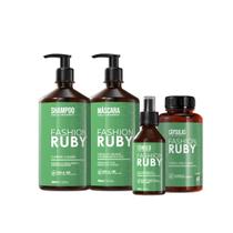 Kit Fashion Ruby Linha Gold Força E Crescimento Capilar 4 Un