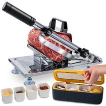 Kit Fatiador Carnes Frios Salames para Fatiar Cortar Manual com Porta Tempero Snel Home