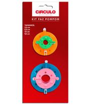 Kit Faz Pompom c/ 4 Tamanhos - Círculo Kit Faz Pompom c/ 4 Tamanhos - Círculo