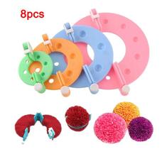 Kit Faz Pompom Manual com 4 Tamanhos e 8 Peças 3.5/5.5/7/9cm Kit Faz Pompom Manual com 4 Tamanhos e 8 Peças 3.5/5.5/7/9cm