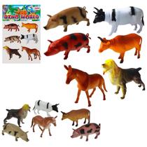 Kit Fazendinha 06 Animais Variados Pçs Brinquedo - Toy King Jurassic Banho Piscina Praia Maquete