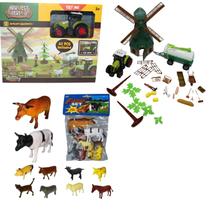 Kit fazendinha com trator implementos e animais Kit fazendinha com trator implementos e animais