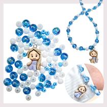 Kit Fazer Pulseira Colar Brincos Pingente Frozen Micangas Bolinhas Coloridas Presente Criativo Crianças Montar Bijuterias