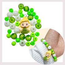 Kit Fazer Pulseira Colar Brincos Pingente Princesas Micangas Bolinhas Coloridas Presente Criativo Crianças