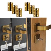 Kit Fechadura 2 Externa + 1 Banheiro + 6 Dobradiças - MGM