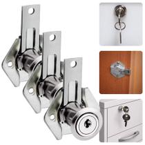 Kit Fechadura De Gaveta Móveis Tambor 22mm Lingueta Longa Stam 301LG Gaveteiros