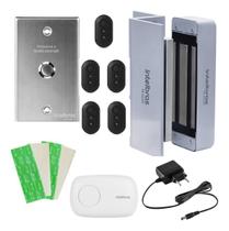 Kit Fechadura Eletroímã FE 20150 com 5 Controles e Botoeira Embutir