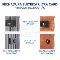 Kit fechadura eletronica agl ultra card preta + botoeira simples