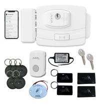 Kit fechadura eletronica agl ultra magic card branca + botoeira + 5 tags extras Kit fechadura eletronica agl ultra magic card branca + botoeira + 5 tags extras