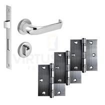 Kit Fechadura Externa Duna Imab + 3 Dobradiças C/Reto de Inox Kit Fechadura Externa Duna Imab + 3 Dobradiças C/Reto de Inox
