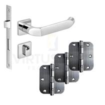 Kit Fechadura Externa Tera Imab + 3 Dobradiças C/Red de Inox Kit Fechadura Externa Tera Imab + 3 Dobradiças C/Red de Inox