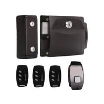 Kit fechadura f90 com botoeira a1 preta e controle tx deco Kit fechadura f90 com botoeira a1 preta e controle tx deco