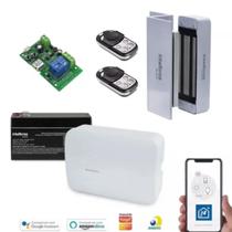 Kit Fechadura Inteligente Eletroímã Com Wifi App E Controles