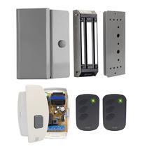 Kit Fechadura M150 Suporte Pega Vidro Botoeira AF12 Controle