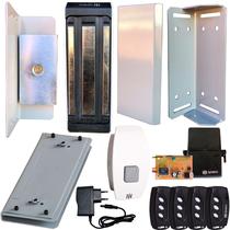 Kit Fechadura Magnética Eletroimã 150kg Cinza Porta Vidro Blindex Controles Receptor Sem Fio Completa Kit Fechadura Magnética Eletroimã 150kg Cinza Porta Vidro Blindex Controles Receptor Sem Fio Completa