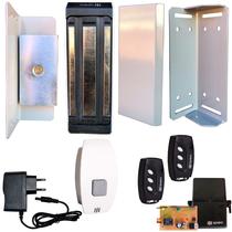 Kit Fechadura Magnética Eletroímã Sem Fio Controles Botoeira Completo Cinza Ipec Kit Fechadura Magnética Eletroímã Sem Fio Controles Botoeira Completo Cinza Ipec